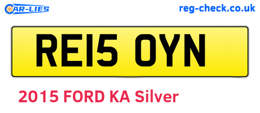 RE15OYN are the vehicle registration plates.