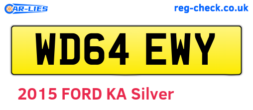 WD64EWY are the vehicle registration plates.