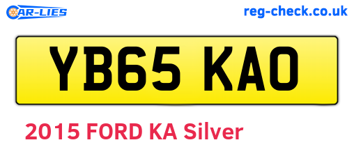 YB65KAO are the vehicle registration plates.