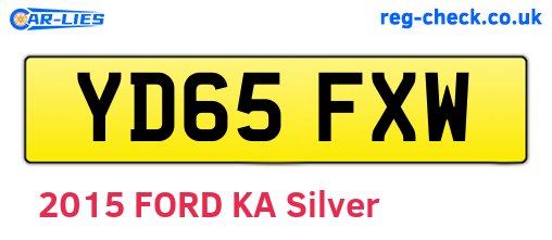 YD65FXW are the vehicle registration plates.
