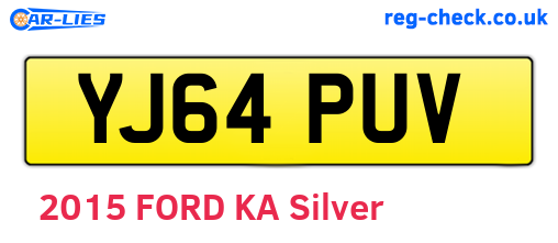 YJ64PUV are the vehicle registration plates.