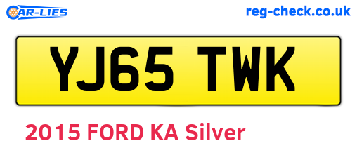 YJ65TWK are the vehicle registration plates.