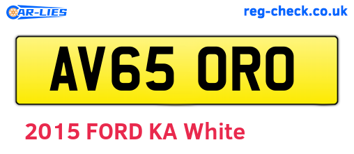 AV65ORO are the vehicle registration plates.