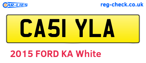 CA51YLA are the vehicle registration plates.