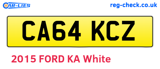 CA64KCZ are the vehicle registration plates.