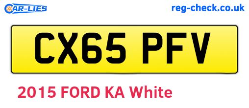 CX65PFV are the vehicle registration plates.