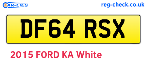 DF64RSX are the vehicle registration plates.