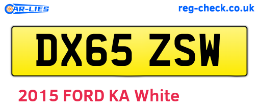 DX65ZSW are the vehicle registration plates.