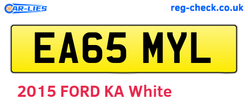 EA65MYL are the vehicle registration plates.