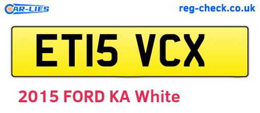 ET15VCX are the vehicle registration plates.