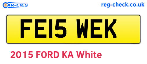 FE15WEK are the vehicle registration plates.