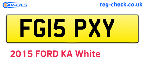 FG15PXY are the vehicle registration plates.