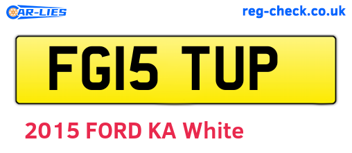 FG15TUP are the vehicle registration plates.