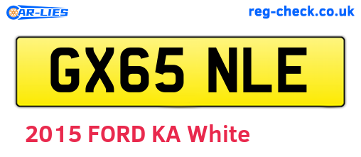 GX65NLE are the vehicle registration plates.