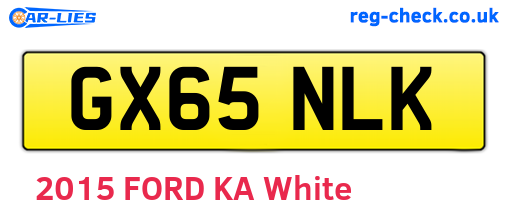 GX65NLK are the vehicle registration plates.