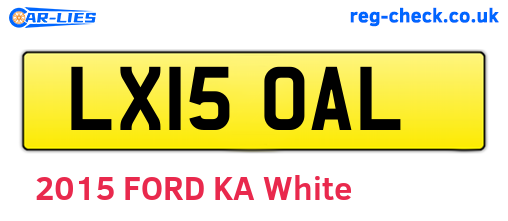 LX15OAL are the vehicle registration plates.