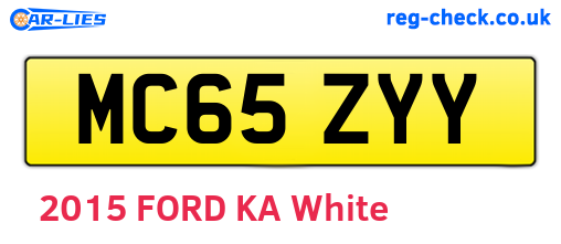 MC65ZYY are the vehicle registration plates.