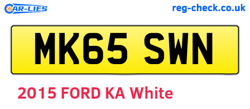 MK65SWN are the vehicle registration plates.