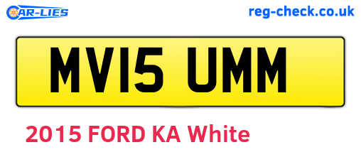 MV15UMM are the vehicle registration plates.