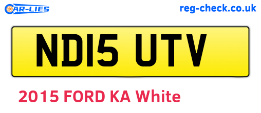 ND15UTV are the vehicle registration plates.