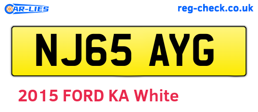 NJ65AYG are the vehicle registration plates.