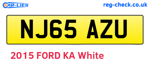 NJ65AZU are the vehicle registration plates.