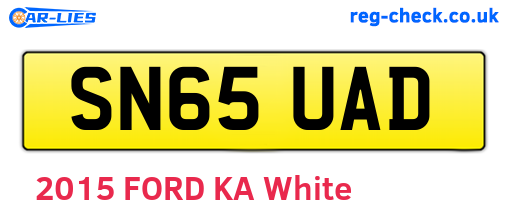 SN65UAD are the vehicle registration plates.