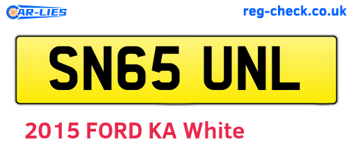 SN65UNL are the vehicle registration plates.