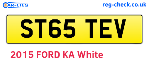 ST65TEV are the vehicle registration plates.