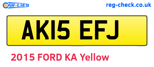 AK15EFJ are the vehicle registration plates.