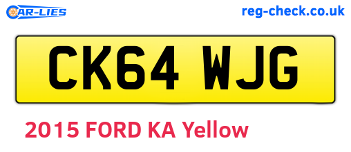 CK64WJG are the vehicle registration plates.