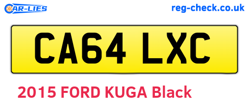 CA64LXC are the vehicle registration plates.