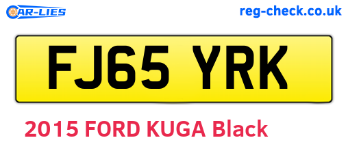 FJ65YRK are the vehicle registration plates.