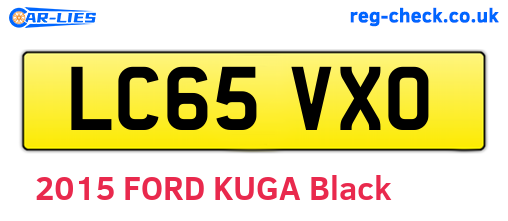 LC65VXO are the vehicle registration plates.