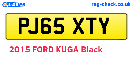 PJ65XTY are the vehicle registration plates.