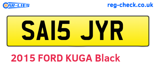 SA15JYR are the vehicle registration plates.