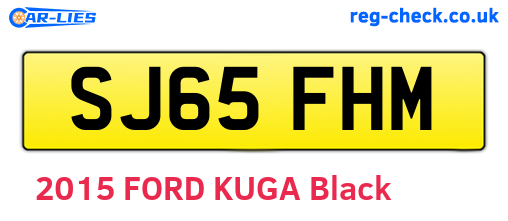 SJ65FHM are the vehicle registration plates.