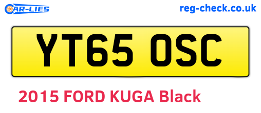 YT65OSC are the vehicle registration plates.