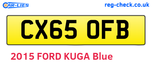 CX65OFB are the vehicle registration plates.