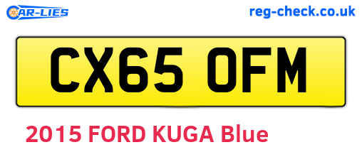 CX65OFM are the vehicle registration plates.