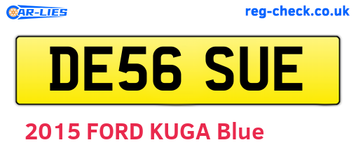 DE56SUE are the vehicle registration plates.