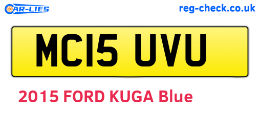 MC15UVU are the vehicle registration plates.