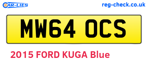 MW64OCS are the vehicle registration plates.