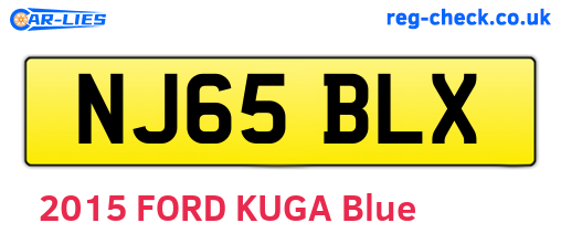 NJ65BLX are the vehicle registration plates.