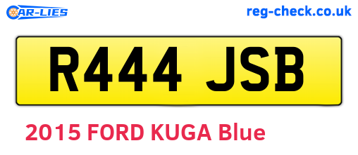 R444JSB are the vehicle registration plates.