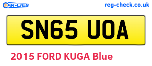 SN65UOA are the vehicle registration plates.