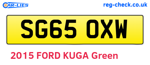 SG65OXW are the vehicle registration plates.