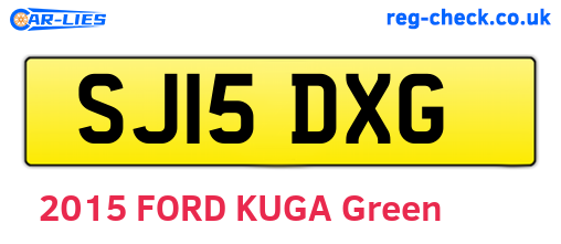 SJ15DXG are the vehicle registration plates.