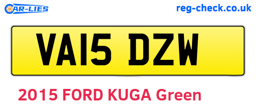 VA15DZW are the vehicle registration plates.