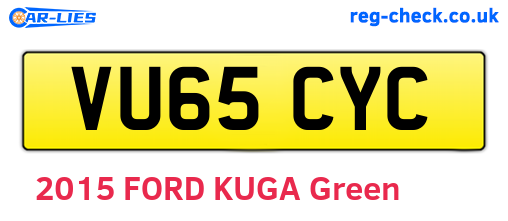 VU65CYC are the vehicle registration plates.